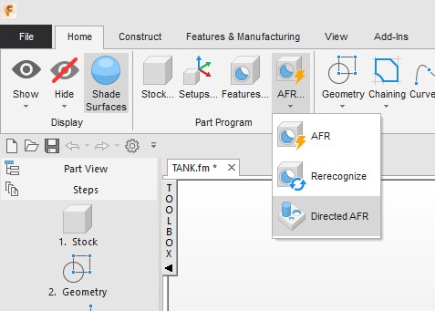 feature cam import drawing